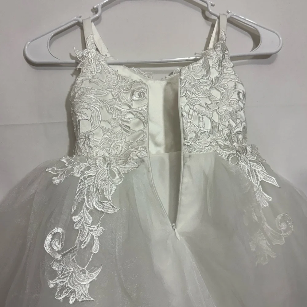 Girls Ivory Lace Tulle Flower Girl Dress | Special Occasion | Size 4-5Y